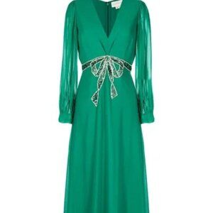 Sachin & Babi  green gown with bow